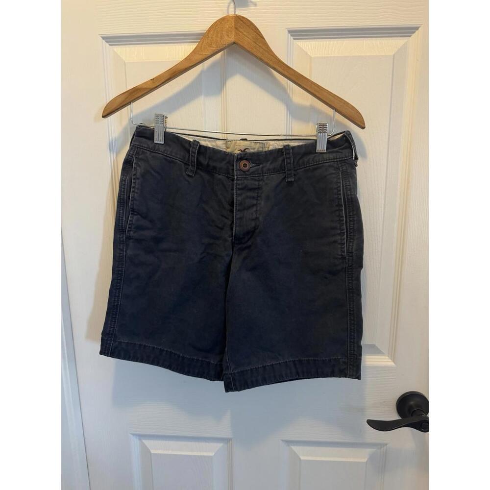 Hollister California Men’s Shorts 6.5” Navy Button Up Fly‎ Size 28 Flat Front